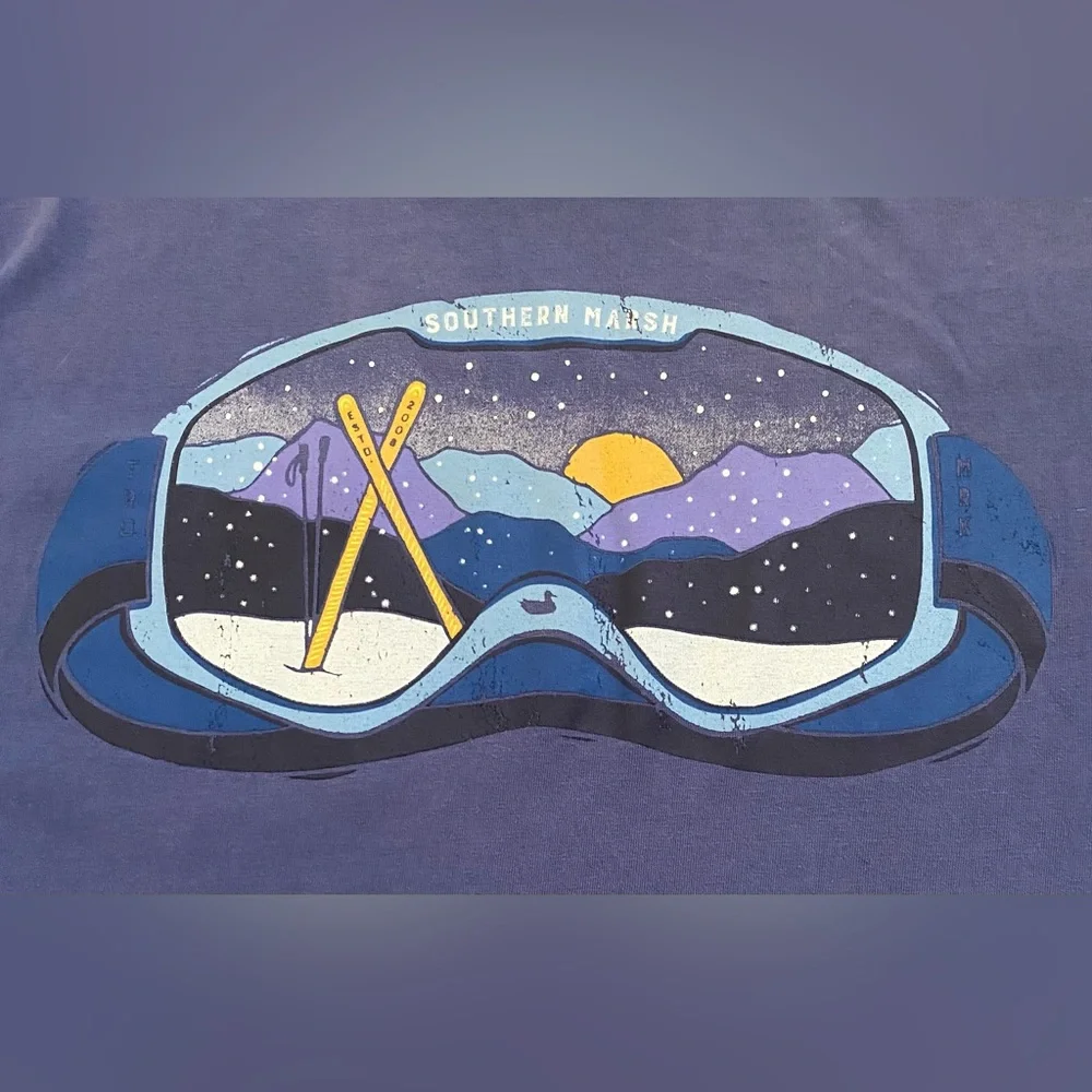 Southern Marsh Mens (see pictures for measurements) Blue Long Sleeve Graphic Tee